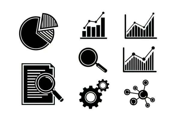Black and White Business Infographic Graphics Review