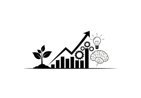 Black and White Infographic with Growing for Branding