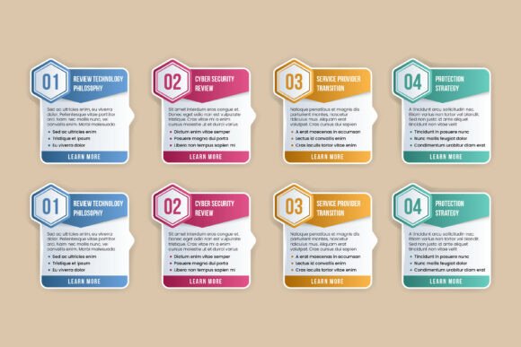 Four Step Infographic for Modern Graphics and Infographics