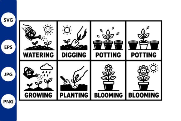 Gardening Steps Infographic Showing