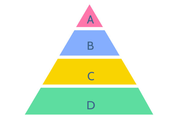 Pyramid Chart Infographic Color Template for Graphics and Illustrations
