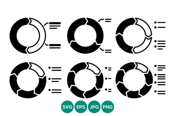 Segmented Pie Chart Infographic Icons for Modern Design Projects