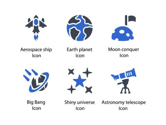 Space Icon Set 1: A Modern Graphic Asset for Content Publishing