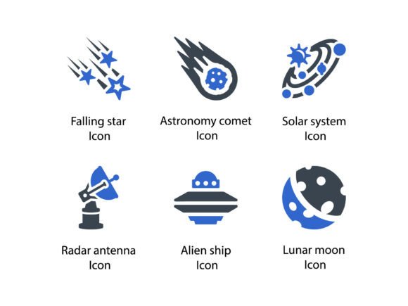 Space Icon Set 3: A Graphic Design Asset for Creative Projects