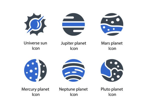 Space Icon Set 6: A Graphic Design Asset for Creative Projects
