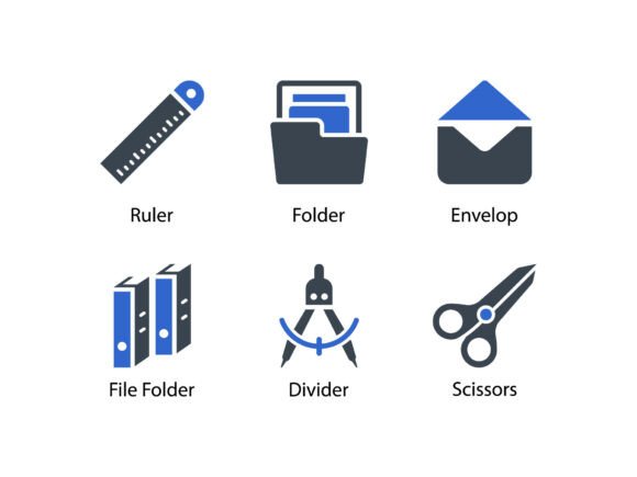 Stationery Icon Set 3: A Graphic Design Asset for Branding and Marketing