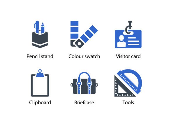 Stationery Icon Set 4: A Graphic Design Asset for Local Branding