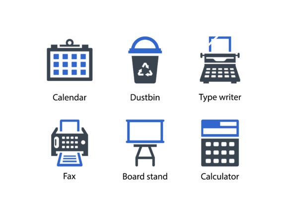 Stationery Icon Set 5: A Versatile Graphic Design Asset for Local Brands