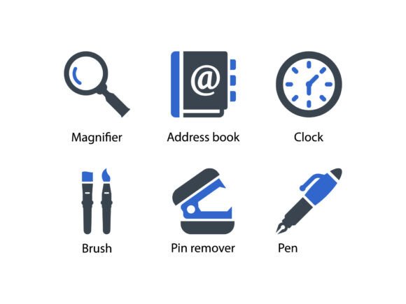 Stationery Icon Set 6: A Versatile Graphic Asset for Digital Sellers