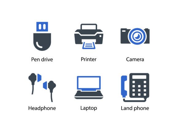 Stationery Icon Set 8: A Modern Graphic Asset for Editorial Design
