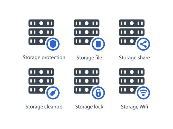 Stroage Icon Set 2: A Modern Graphic Design Asset for Branding and Marketing