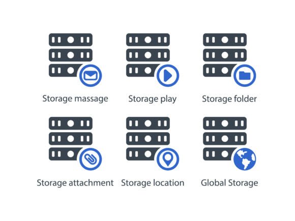 Stroage Icon Set 3: A Modern Graphic Asset for Icons and Web Design
