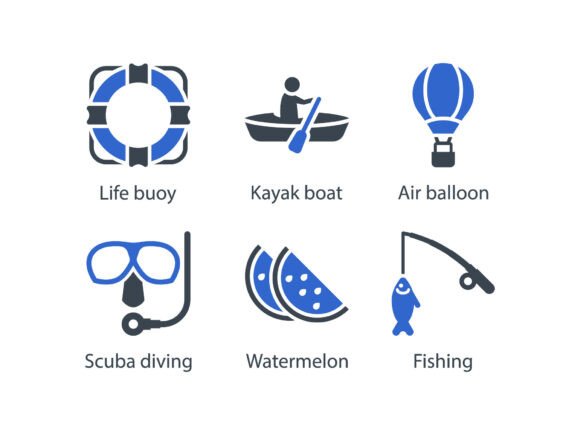 Summer Icon Set 3: A Vibrant Graphic Asset for Local Branding