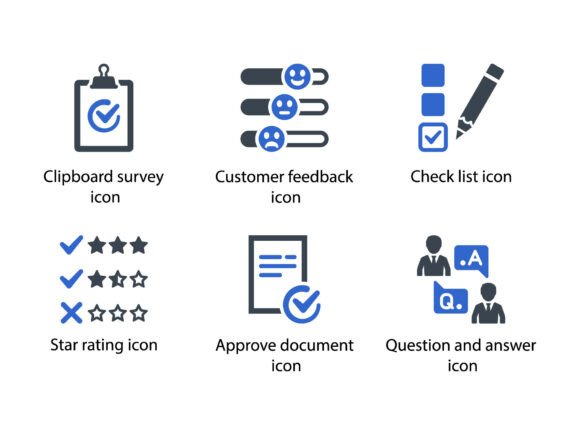 Survey Rating Icon Set 5: Modern Graphics for Editorial Design