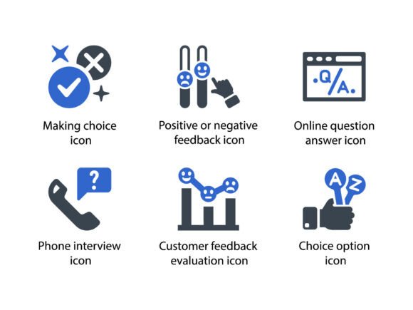 Survey Rating Icon Set 6: A Modern Graphic Asset for Branding