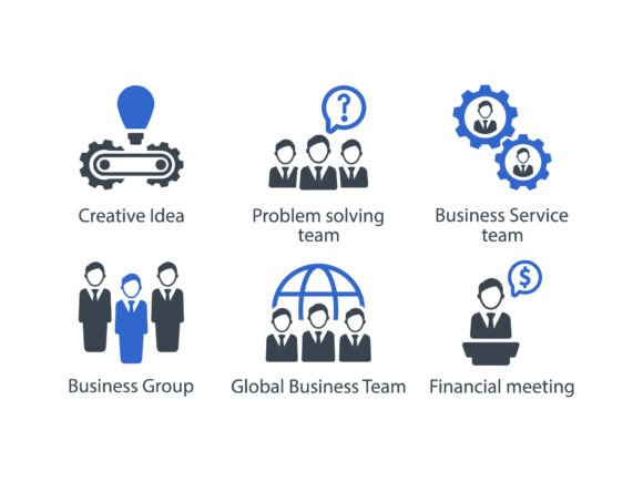 Teamwork Icon Set 7: A Versatile Graphic Asset for Branding