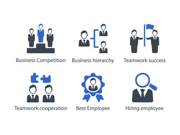 Teamwork Icon Set 8 – A Modern Graphic Asset for Editorial and Web Design