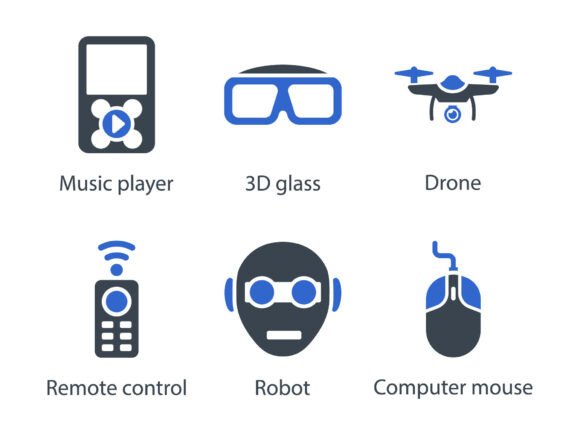 Technology Device Icon Set 2: A Modern Graphic Asset for Branding