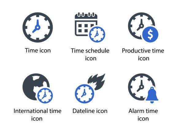 Time Icon Set 1: A Versatile Graphic Asset for Handmade Creations