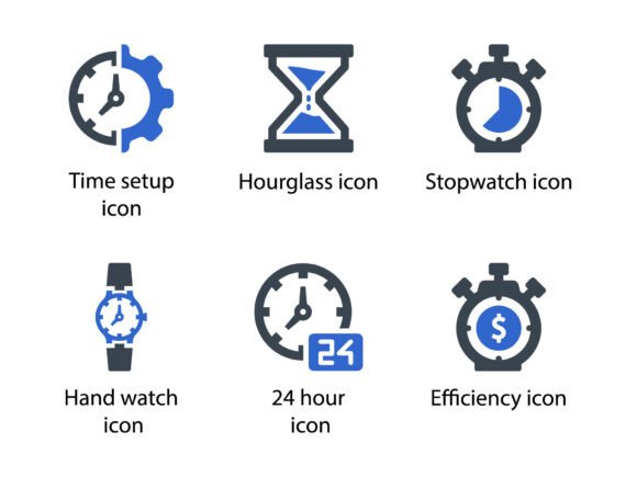 Time Icon Set 2: A Versatile Graphic Asset for Modern Branding