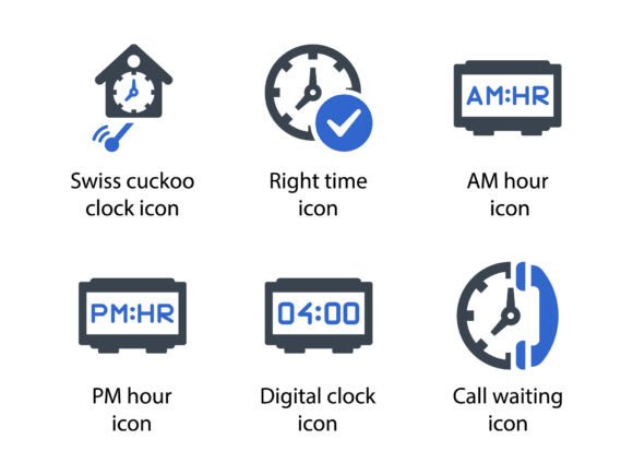 Time Icon Set 4 – A Versatile Graphic Design Asset for Handmade Creations