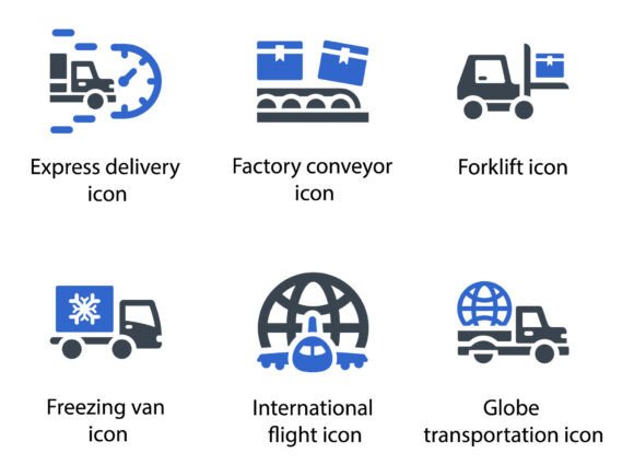 Transport and Logistics Icon Set 3 for Small Business Branding
