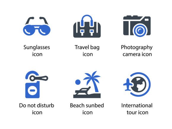 Travel Vacation Icon Set 5 – A Versatile Graphics Asset for Digital Sellers