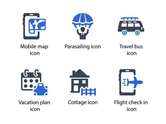 Travel Vacation Icon Set 7 for Local Business Graphics