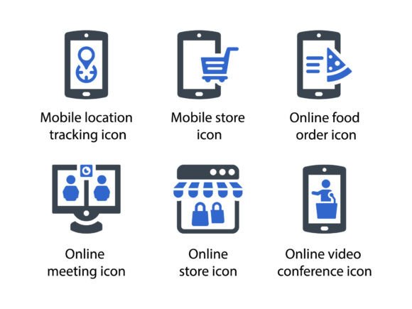 Untact Economy Icon Set 6: Modern Graphics for Clean Icons