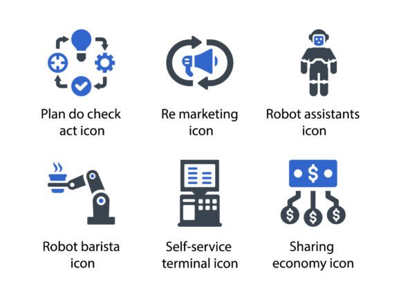 Untact Economy Icon Set 7 – Modern Graphics for Content Publishing