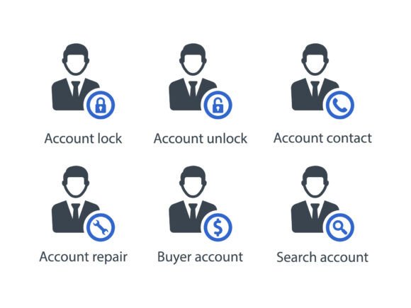 User Account Icon Set 3 – A Modern Graphic Design Asset for Icons
