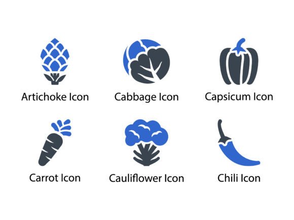 Vegetable Fruit Icon Set 1 for Local Business Branding