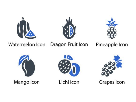 Vegetable Fruit Icon Set 10: A Graphic Design Asset for Local Branding