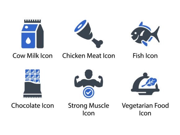 Vegetable Fruit Icon Set 8 – A Versatile Graphic Design Asset