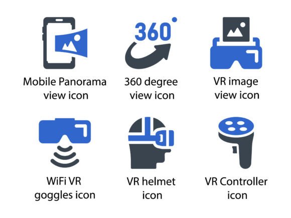 Virtual Reality Icon Set 4 for Modern Graphics and Icons