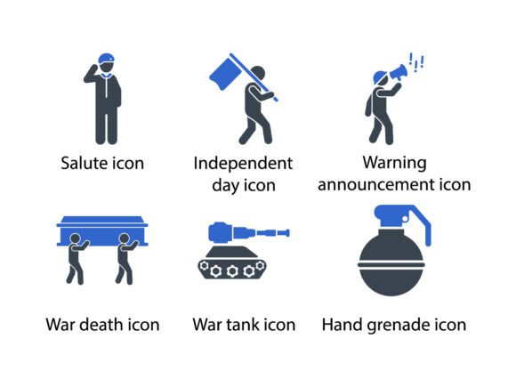 War Icon Set 1: A Powerful Graphic Asset for Branding and Marketing