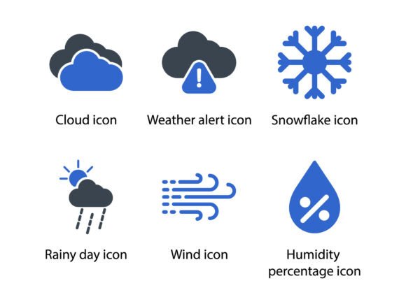 Weather Icon Set 1: A Versatile Graphic Asset for Local Branding