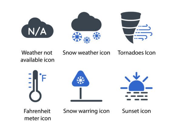 Weather Icon Set 4: A Graphic Asset for Local Business Branding