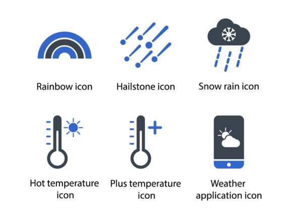 Weather Icon Set 7 – A Must-Have Graphic Design Asset for Handmade Creators