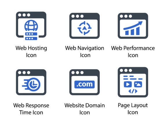 Web Development Icon Set 5: A Modern Graphic Asset for Content Publishers