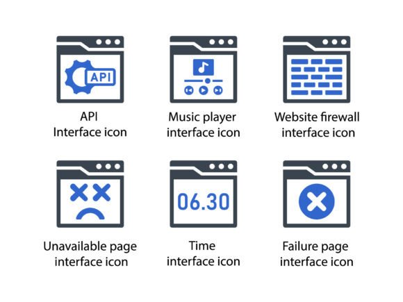 Website Interface Icon Set 8 – A Modern Graphic Asset for Design Projects